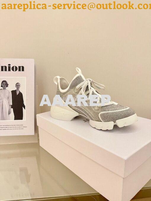 Replica Dior D-Connect Mesh Sneaker In Silver Textile KCK222 7