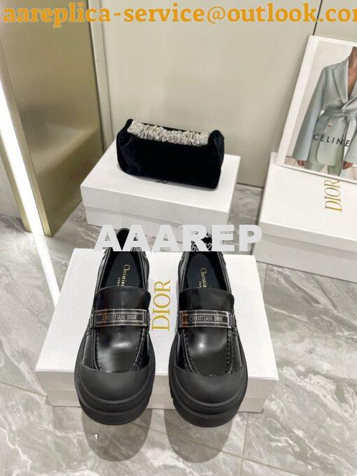 Replica Dior Code Loafer Black Brushed Calfskin KDB749 2