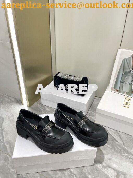 Replica Dior Code Loafer Black Brushed Calfskin KDB749 3