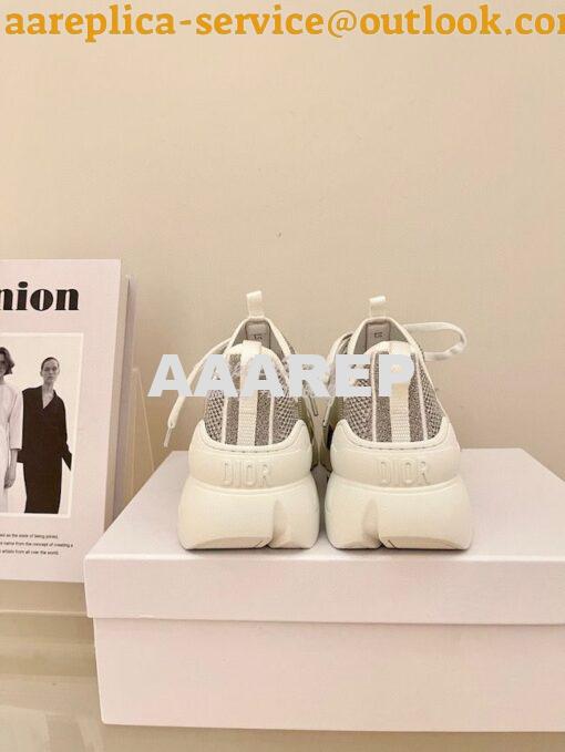 Replica Dior D-Connect Mesh Sneaker In Silver Textile KCK222 8