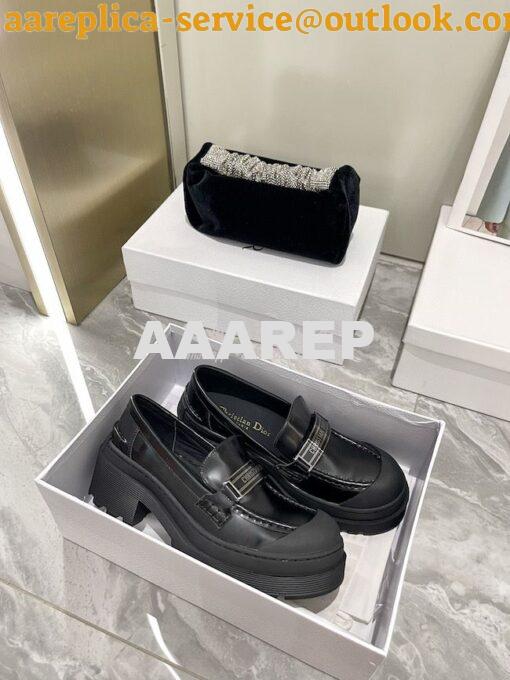 Replica Dior Code Loafer Black Brushed Calfskin KDB749 5