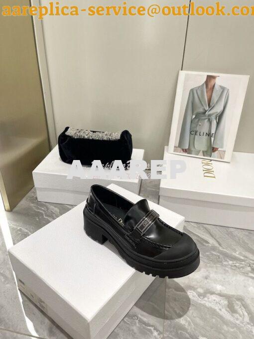 Replica Dior Code Loafer Black Brushed Calfskin KDB749 7