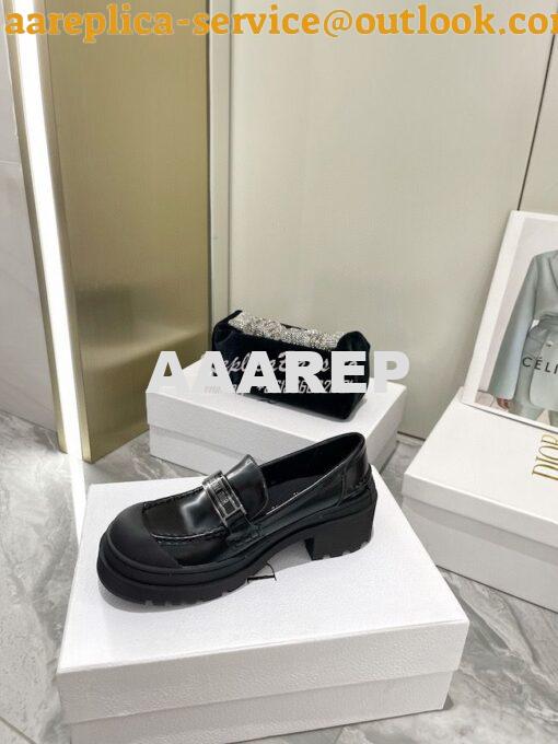 Replica Dior Code Loafer Black Brushed Calfskin KDB749 8