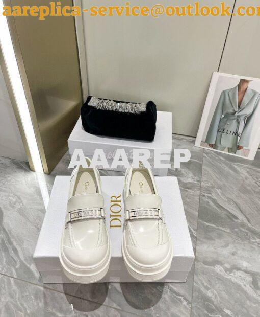 Replica Dior Code Loafer White Brushed Calfskin KDB749