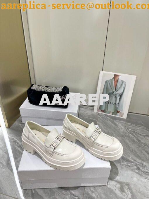 Replica Dior Code Loafer White Brushed Calfskin KDB749 2