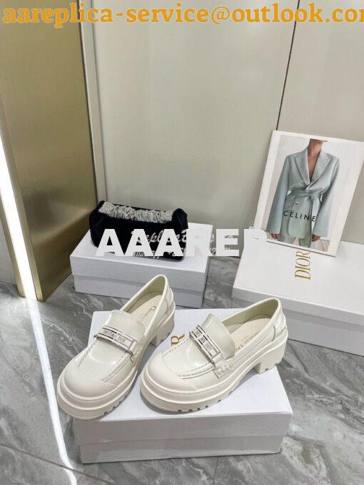 Replica Dior Code Loafer White Brushed Calfskin KDB749 3