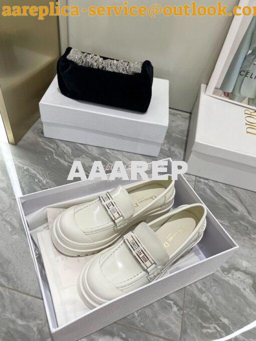 Replica Dior Code Loafer White Brushed Calfskin KDB749 4