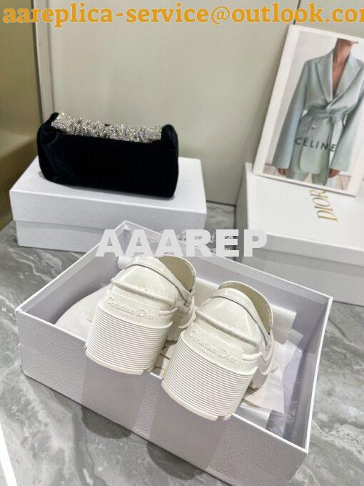 Replica Dior Code Loafer White Brushed Calfskin KDB749 5