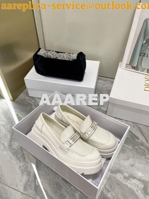 Replica Dior Code Loafer White Brushed Calfskin KDB749 6