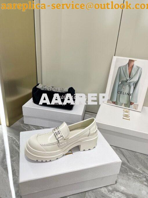 Replica Dior Code Loafer White Brushed Calfskin KDB749 8