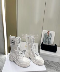 Replica Dior D-Rise Boot White Technical Fabric and Calfskin KCI768 2