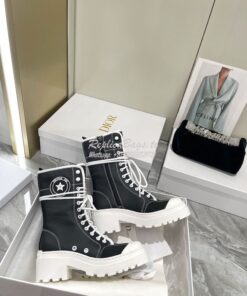 Replica Dior D-Rise Boot Black Technical Fabric and Calfskin KCI768