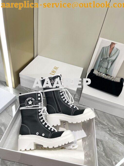 Replica Dior D-Rise Boot Black Technical Fabric and Calfskin KCI768