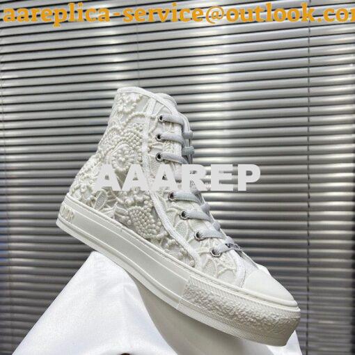 Replica Dior Walk'N'Dior High-top Sneaker White Macramé Embroidered Co 4