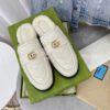 Replica Gucci Aria Slipper With Double G 670400 White Chevron Matelass 9