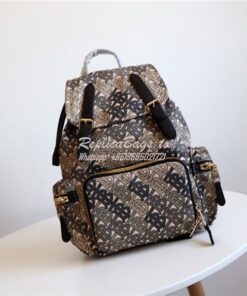 Replica Burberry The Medium Rucksack in Monogram Print Nylon khaki gre