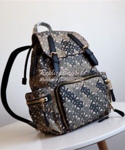 Replica Burberry The Medium Rucksack in Monogram Print Nylon khaki gre 2