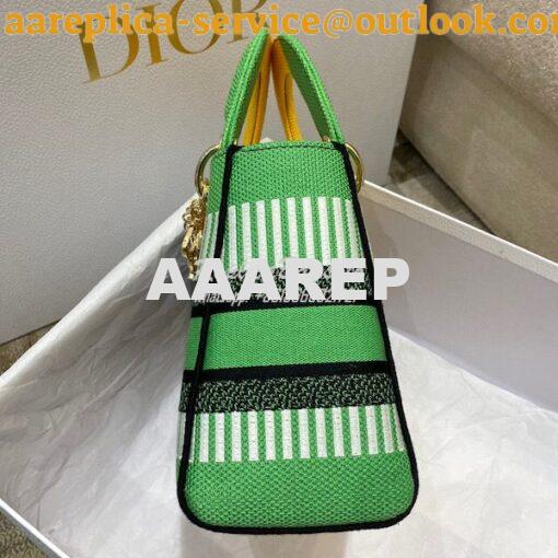 Replica Dior Medium Lady D-Lite Bag Bright Yellow and Green D-Flower P 3