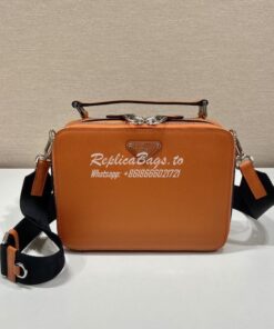 Replica Prada Medium Brique Saffiano Leather Bag 2VH069 Papaya