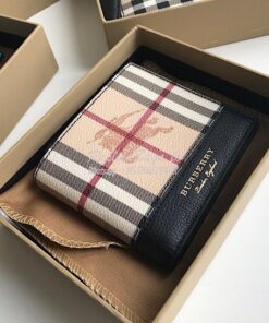 Replica Burberry Haymarket Check And Leather International Bifold Wall