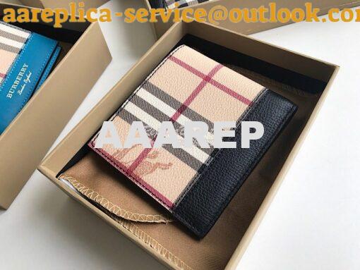 Replica Burberry Haymarket Check And Leather International Bifold Wall 6