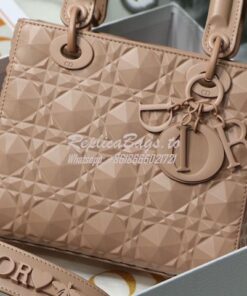 Replica Dior Small Lady Dior My ABCdior Bag Rose Des Vents Cannage Cal 2