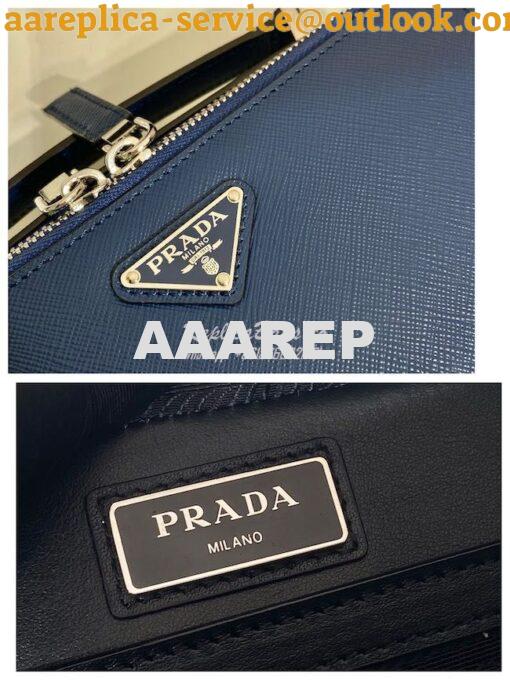 Replica Prada Medium Brique Saffiano Leather Bag 2VH069 Bluette 7