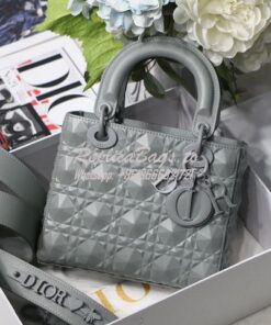 Replica Dior Small Lady Dior My ABCdior Bag Stone Grey Cannage Calfski