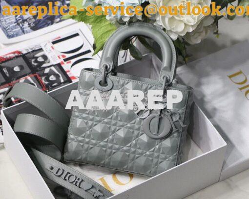 Replica Dior Small Lady Dior My ABCdior Bag Stone Grey Cannage Calfski