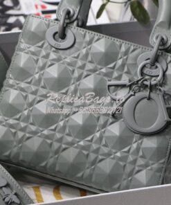 Replica Dior Small Lady Dior My ABCdior Bag Stone Grey Cannage Calfski 2