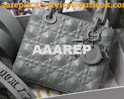 Replica Dior Small Lady Dior My ABCdior Bag Stone Grey Cannage Calfski 2