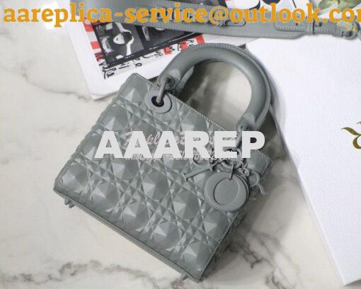 Replica Dior Small Lady Dior My ABCdior Bag Stone Grey Cannage Calfski 5