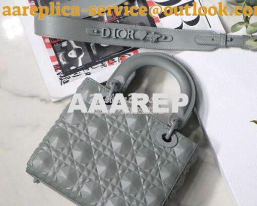 Replica Dior Small Lady Dior My ABCdior Bag Stone Grey Cannage Calfski 8