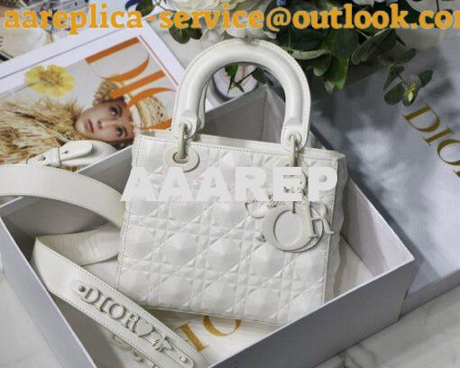 Replica Dior Small Lady Dior My ABCdior Bag Latte Cannage Calfskin wit