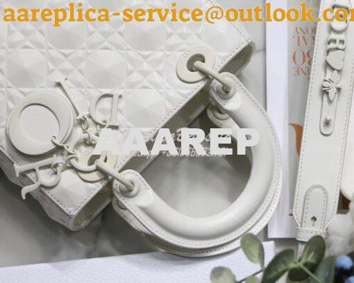 Replica Dior Small Lady Dior My ABCdior Bag Latte Cannage Calfskin wit 4