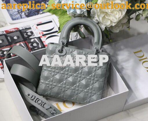 Replica Dior Small Lady Dior My ABCdior Bag Stone Grey Cannage Calfski 13