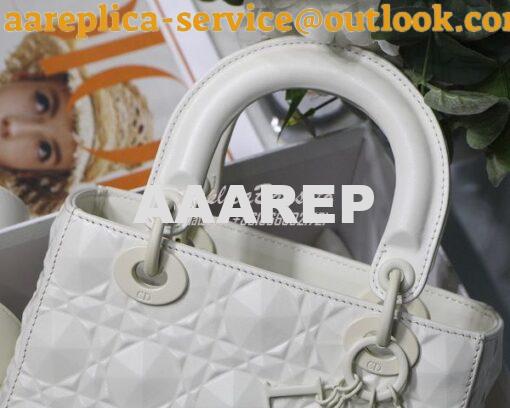 Replica Dior Small Lady Dior My ABCdior Bag Latte Cannage Calfskin wit 5