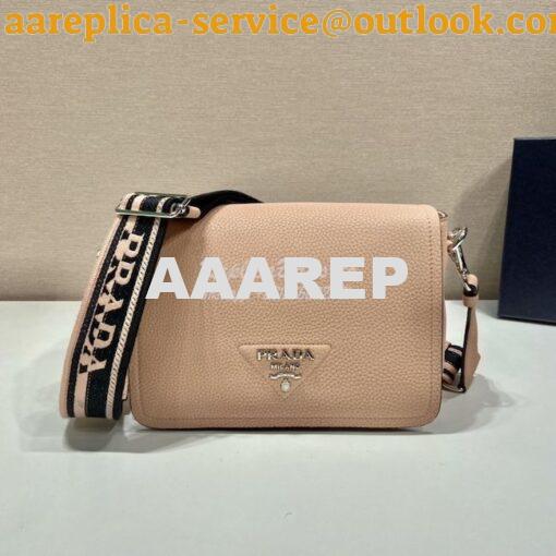 Replica Prada Leather shoulder bag 1BD314 Sand 2