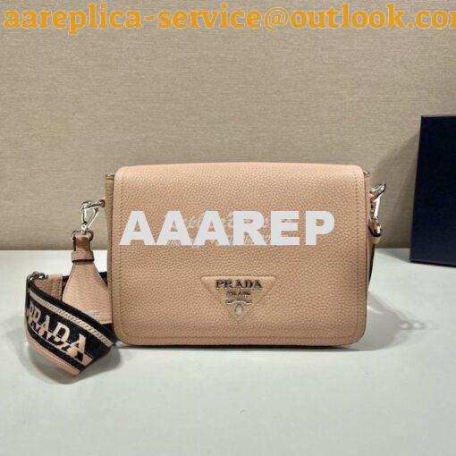 Replica Prada Leather shoulder bag 1BD314 Sand 3