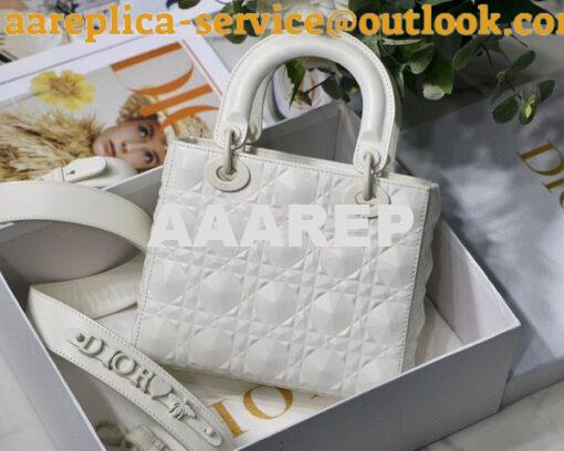 Replica Dior Small Lady Dior My ABCdior Bag Latte Cannage Calfskin wit 13