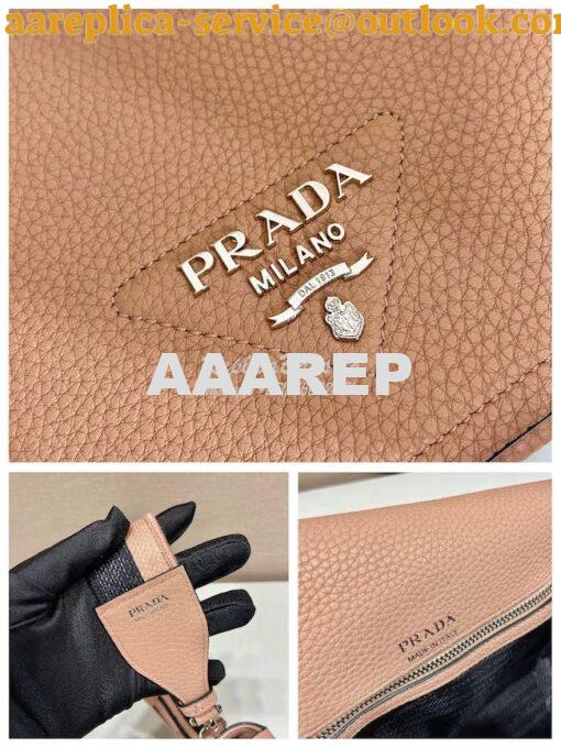 Replica Prada Leather shoulder bag 1BD314 Sand 5