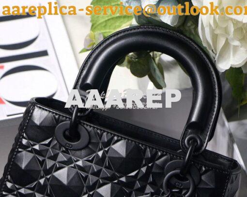 Replica Dior Small Lady Dior My ABCdior Bag Black Cannage Calfskin wit 4