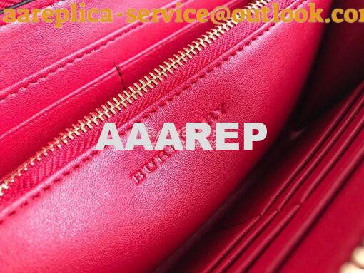 Replica Burberry Leather Trim Haymarket Zip Around Wallet 887038 Red 6