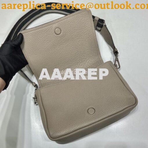 Replica Prada Leather shoulder bag 1BD314 Clay Grey 7