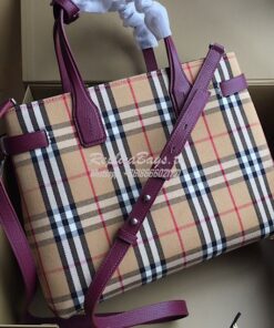 Replica Burberry The Banner 19s in Vintage Check and Leather 40769481