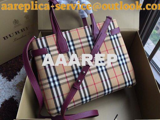 Replica Burberry The Banner 19s in Vintage Check and Leather 40769481