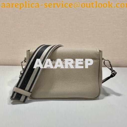 Replica Prada Leather shoulder bag 1BD314 Clay Grey 8