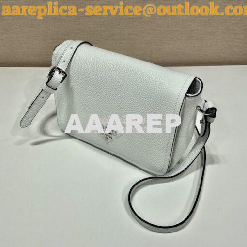 Replica Prada Leather shoulder bag 1BD314 White 3