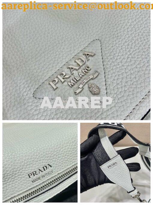 Replica Prada Leather shoulder bag 1BD314 White 4