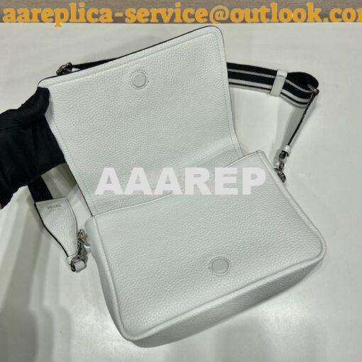 Replica Prada Leather shoulder bag 1BD314 White 5